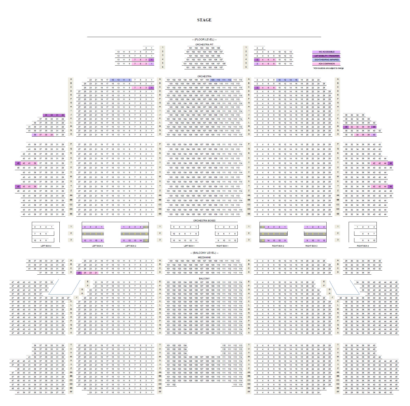 Seating Charts | Boch Center